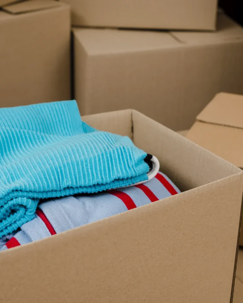 Premium garments packed in cardboard box for export
