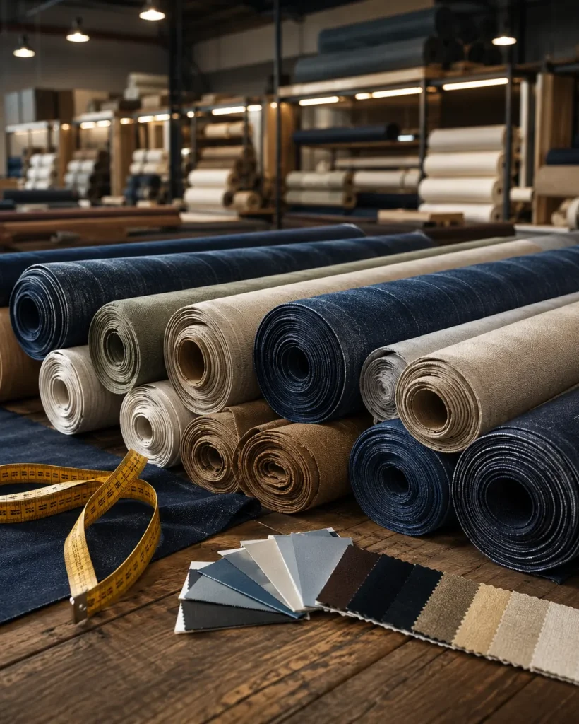Premium denim fabric rolls for apparel manufacturing